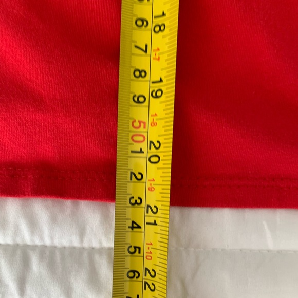 Gaze Cropped Top Crewneck Long Sleeve Red Shirt Black White Stripe Women Size M - Picture 7 of 10